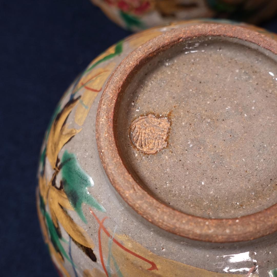 尾形乾山写 京焼名工 馬場京泉 色絵金彩 向付 5客