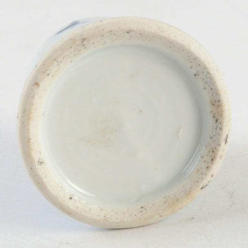 茶道具　伊万里焼　古染付　花草文　茶入　時代箱付　V　9309