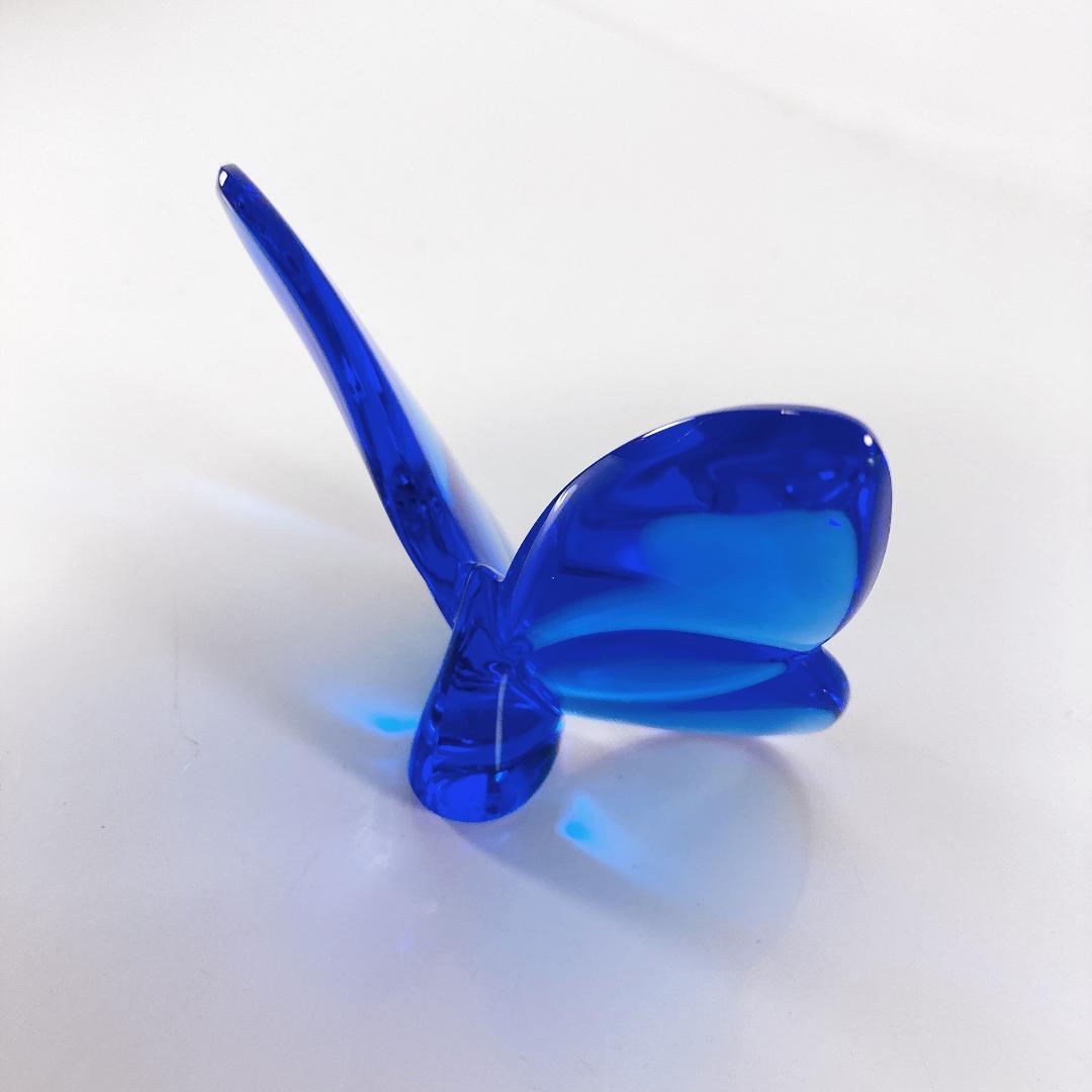 Baccarat バカラ ラッキーバタフライ ブルー　ラッキー・バタフライ・置物