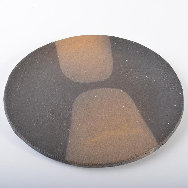 信楽焼　神山易久作　自然釉　皿　直径約22cm　N　R6375