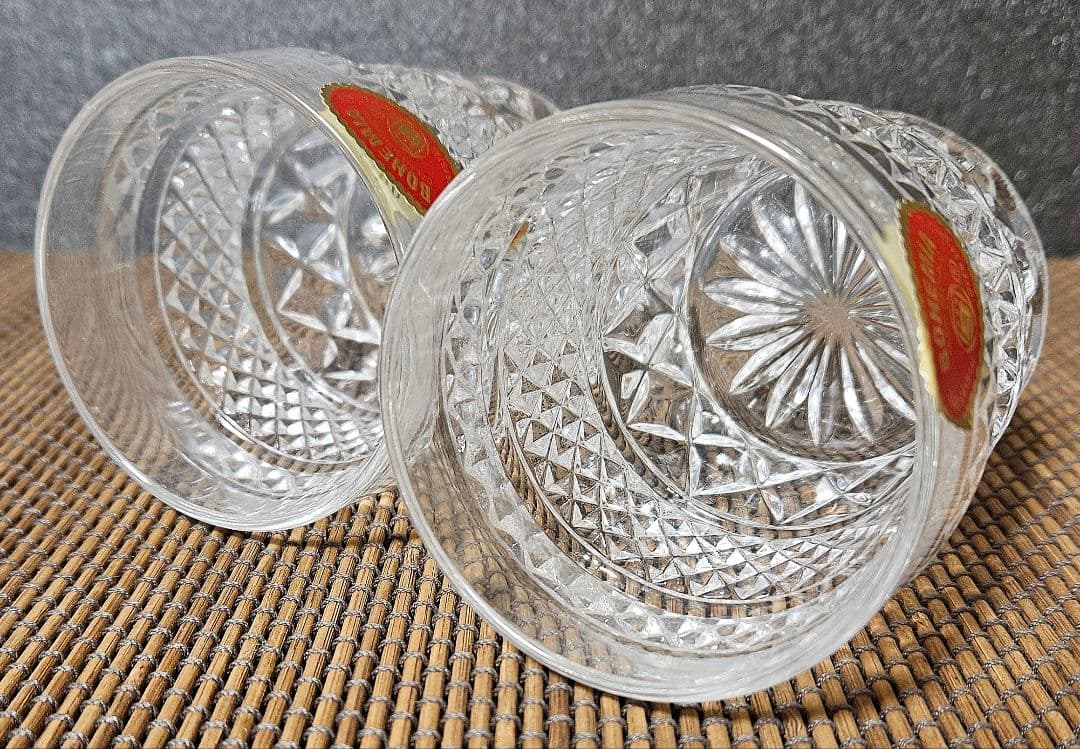 三越特別販売　ボヘミア　ショットグラス　切子グラス　ウィスキーグラス　ブック箱