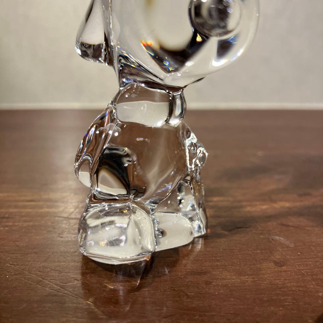 スヌーピー 佐々木硝子 クリスタル ペーパーウェイト 置物時計 SNOOPY