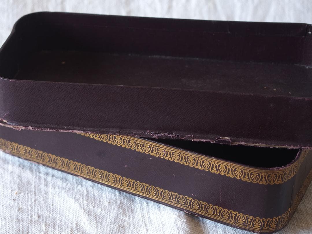 ロココ調 古い紙箱 PARIS 19世紀 小物入れ デコレーション/K383