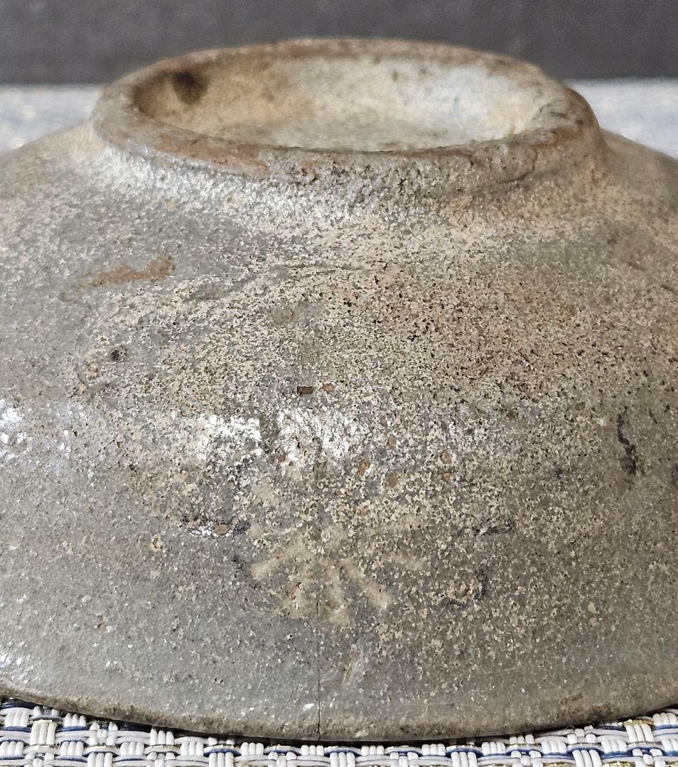 【本物保証❗】朝鮮古陶磁　韓国古陶磁　高麗青磁　李朝青磁　象嵌如意頭文　深皿酒杯