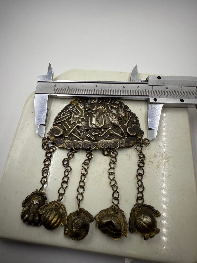 中国清代銀製麒麟童子