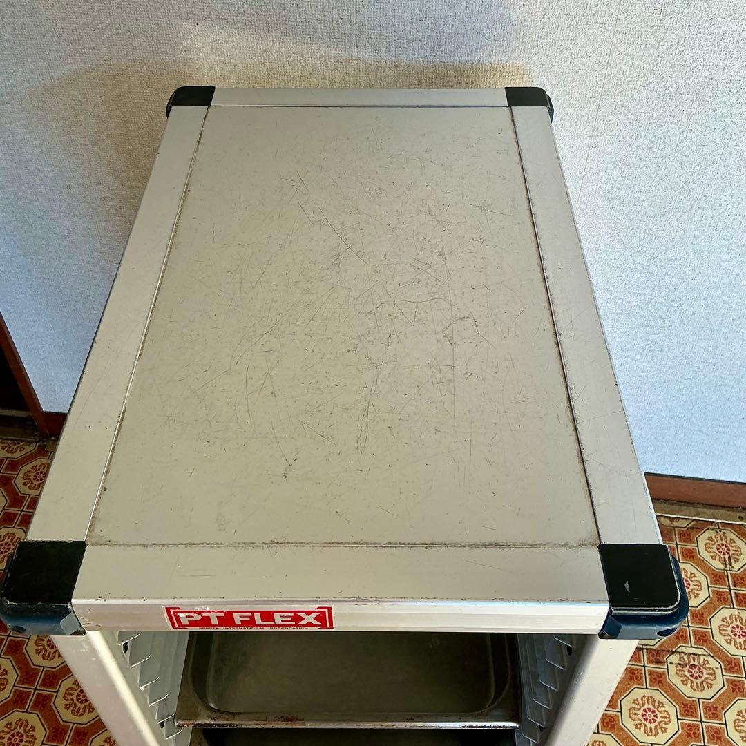 【業務用】PT FLEX アルミトレイラック キャスター付 15段 耐荷重200