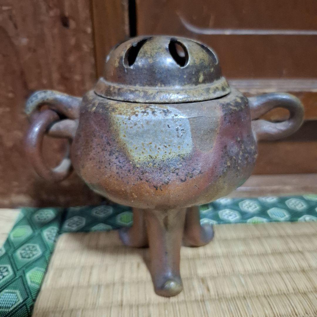 【レア】木村春芳作 備前焼 三足香炉