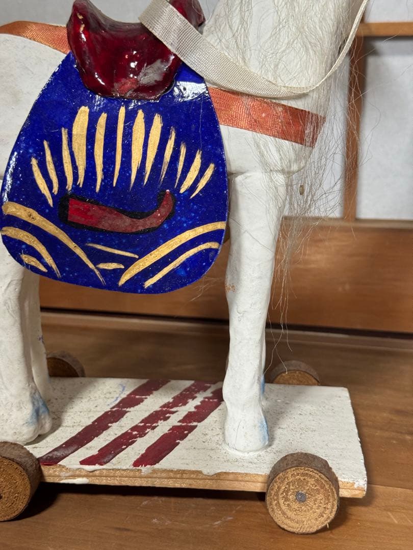 宇土張子『飾り馬』 白馬 熊本 希少 民藝 伝統文化 芸術 古道具