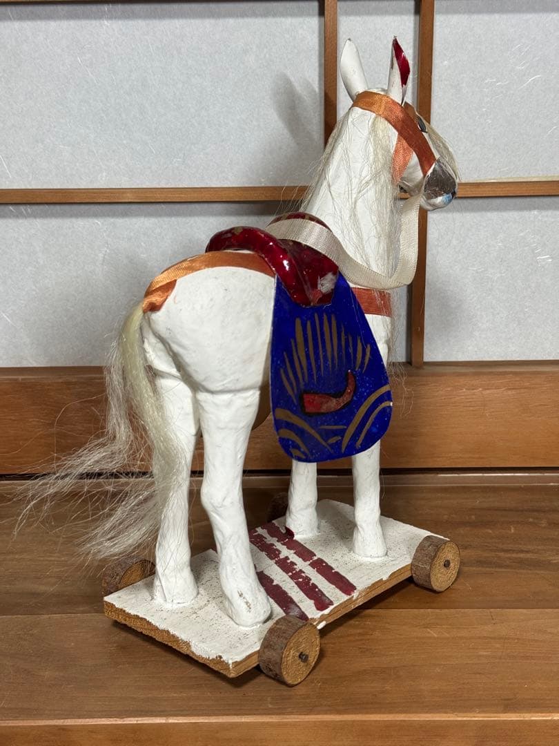 宇土張子『飾り馬』 白馬 熊本 希少 民藝 伝統文化 芸術 古道具