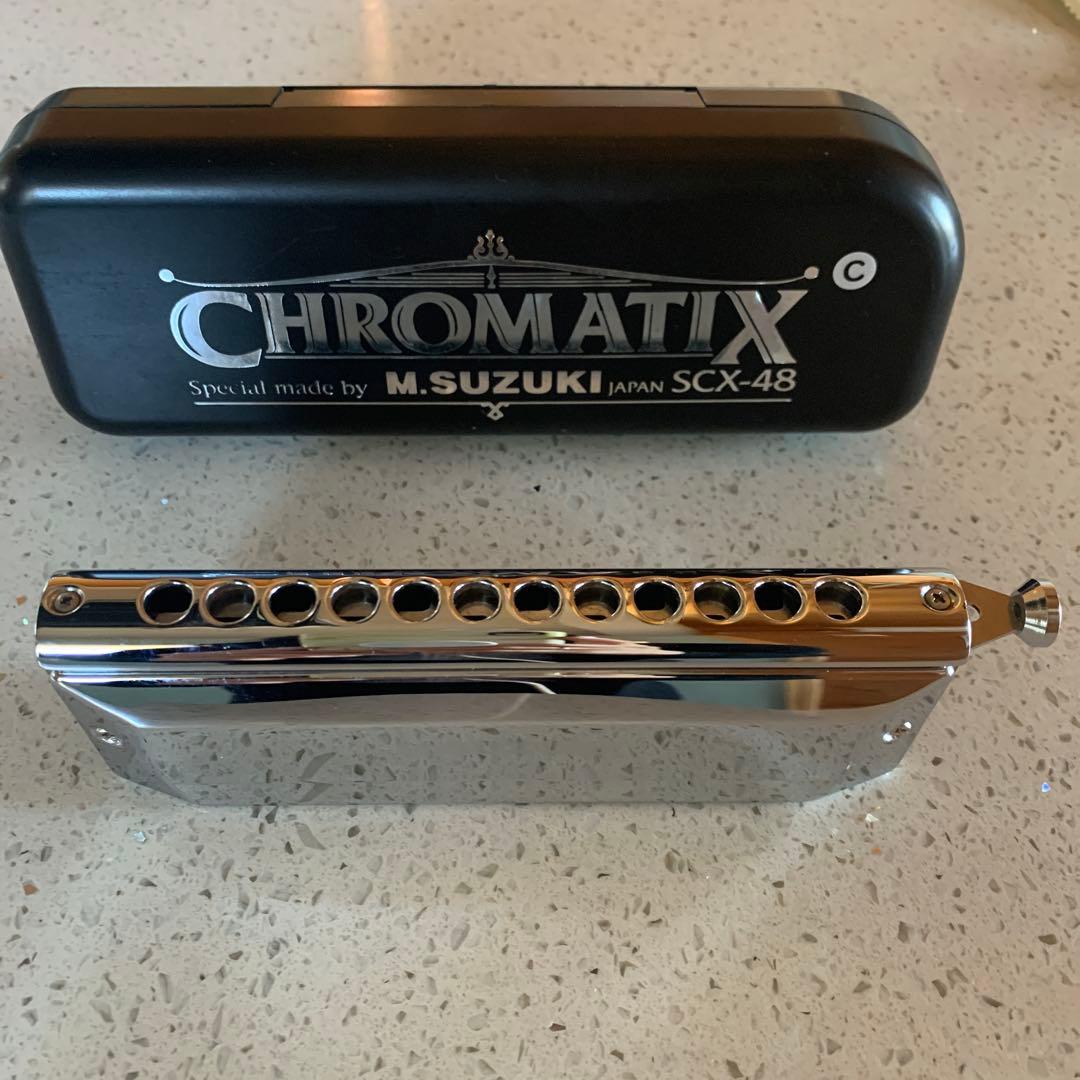 M SUZUKI クロマチックハーモニカ　SCX-48 スズキ　楽器　音楽ハープ