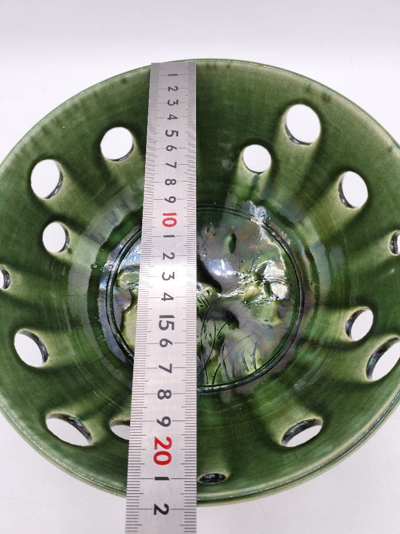 c848 菓子器 織部 加藤光右衛門 木箱 茶道具 古物