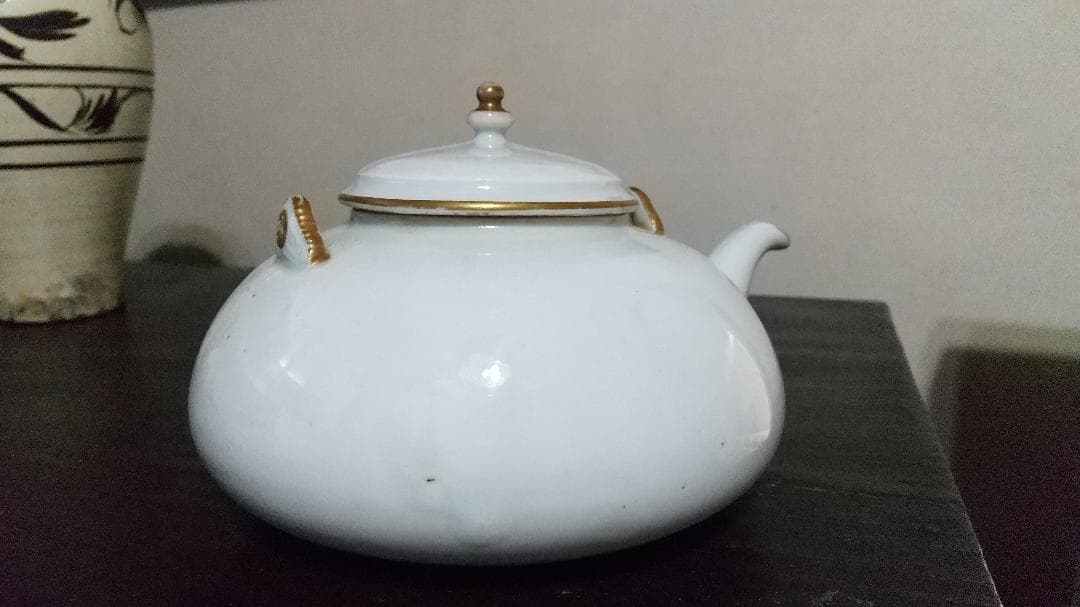 時代　白磁　ティー・ポット　急須　茶器　無傷