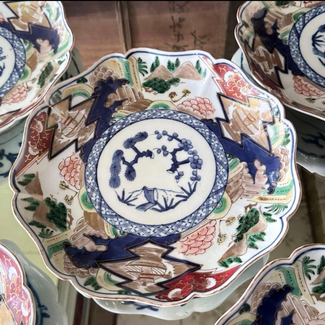 K様へ感謝お嫁入り‼️最強運GOLD伊万里錦手帆かけ舟❌山水❌米俵在銘八寸皿2客