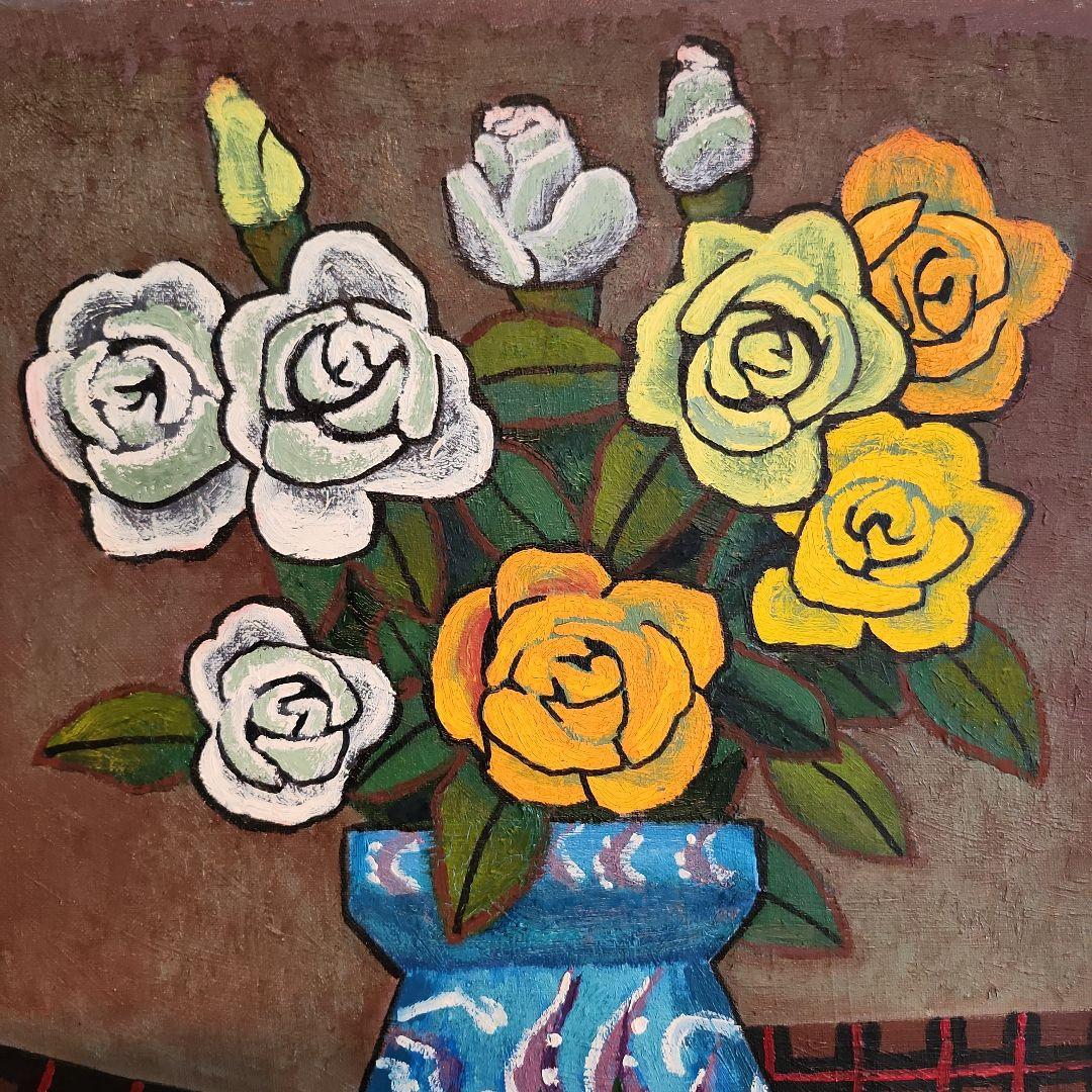 田渕眞兒　油絵　油彩　薔薇シリーズ　花　No.10