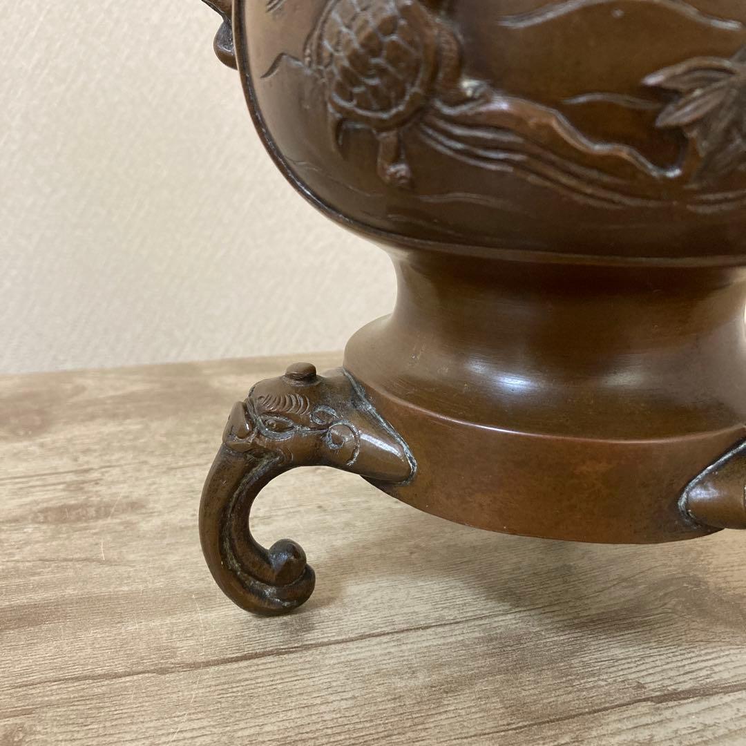 古銅薄端　花瓶　花器　アンティーク〈検 池坊　華道いけ花　高岡銅器　茶道　立花