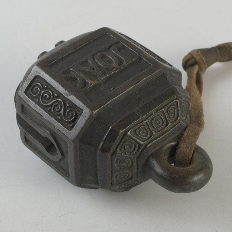 中国　古銅宣徳銅　鐸鈴　銅鐸　銅鐘　C　8602