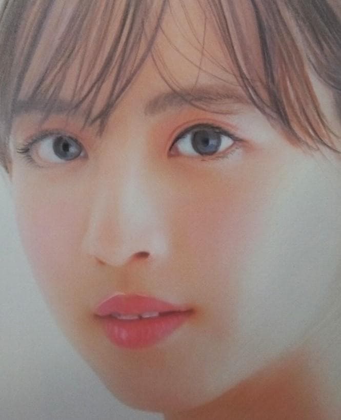 清楚なポニーテール美女＃2　色鉛筆画