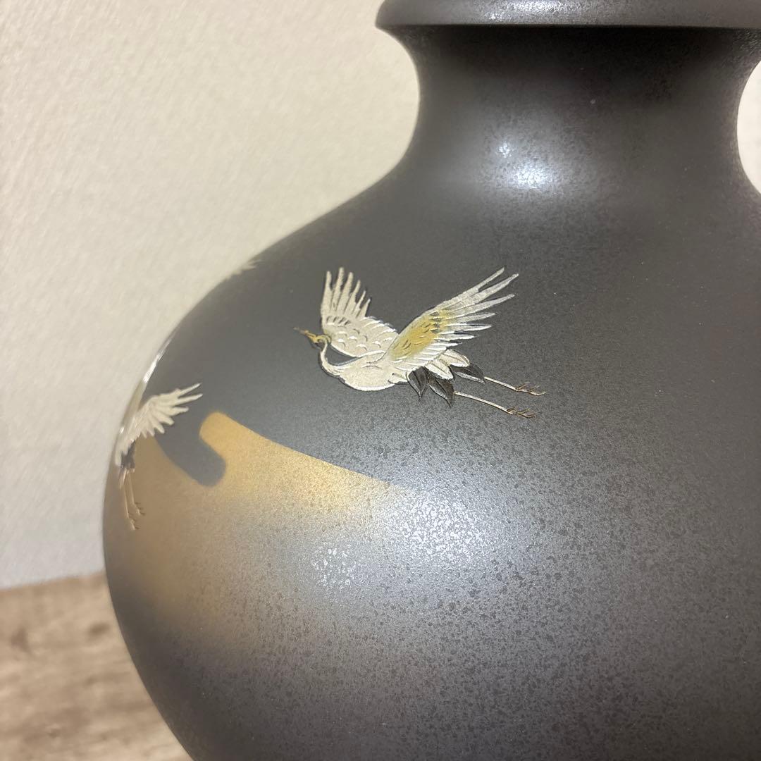 大型　特大　真峰　高岡銅器　花瓶　飾り壺　ビンテージ〈検 茶道　池坊　立花　置物