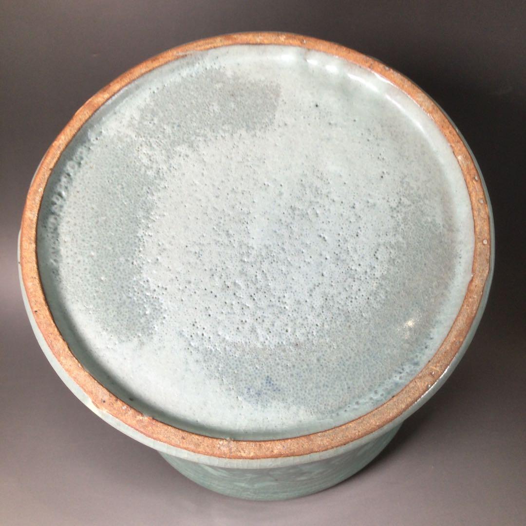 Ｒ９４１　皆具　『李貞夏造』『象嵌雲鶴文』『高麗青磁皆具』　共箱　茶道具