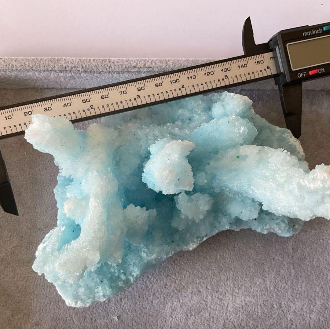 T991-2 アクアマリン水晶結晶　原石ジオードクラスター　天然石