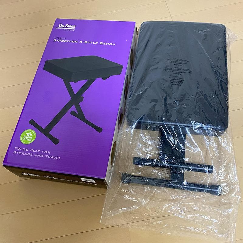 【美品】オンステージ キーボードスタンド ベンチセット X型 折りたたみ