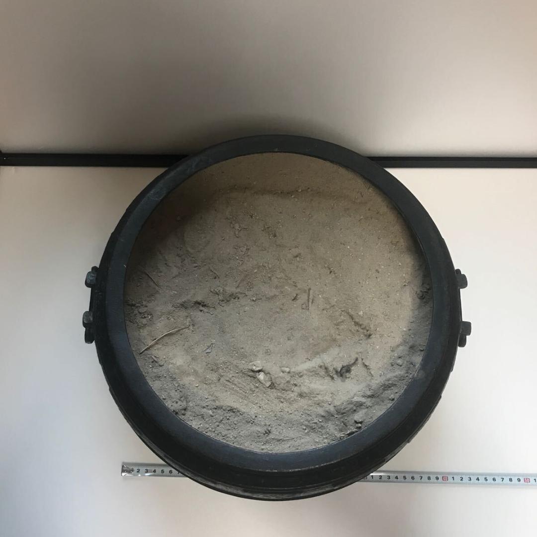 大型 伝統工芸 火鉢 骨董 饕餮紋 雷紋 紋様 彫刻 獣双耳 アンティーク