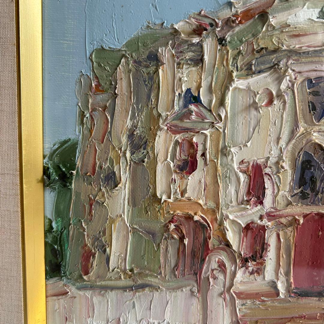 サイン入り　在銘 油彩画 【オビドス礼拝堂】建物風景 インテリア　美術品