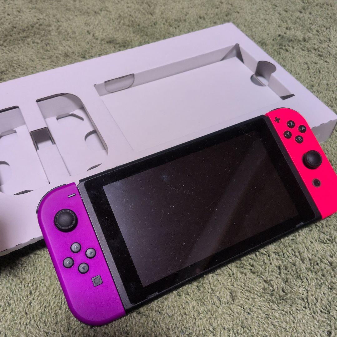 Nintendo Switch 本体 紫と赤のジョイコン　備品箱付き