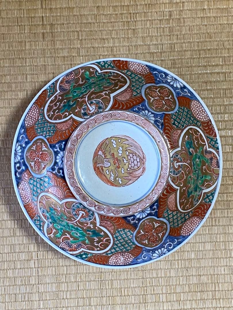 ♦古伊万里 染付 金襴手 獅子 宝尽くし紋様 蓋付き鉢 江戸時代後期 骨董品