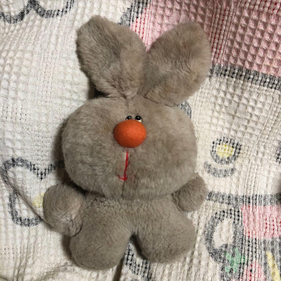 昭和レトロ　ヴィンテージ ぬいぐるみの三英　ウサギ＆クマ　ぬいぐるみ　中古品