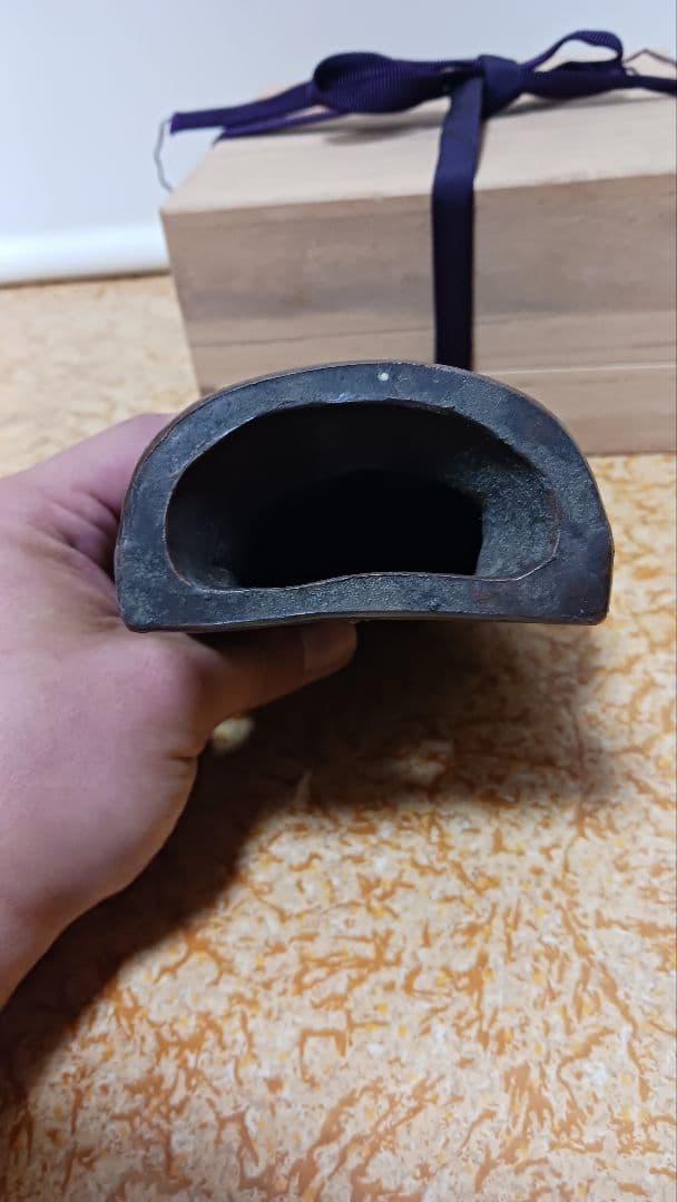 時代物備前焼掛花入大黒図茶道具花器在銘縁起物七福神箱付明治大正期