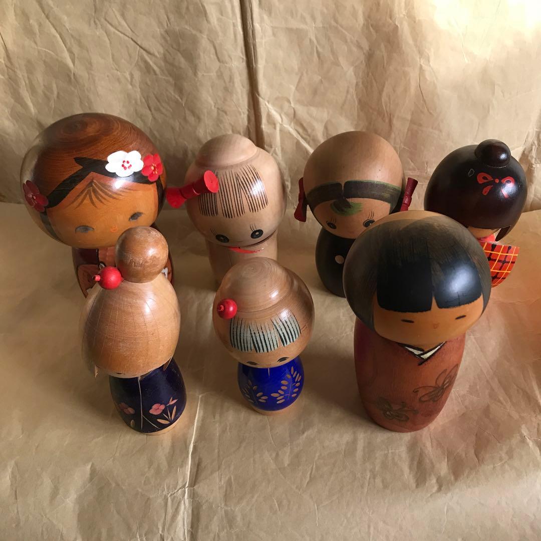 [タイムセール]こけしセット民芸品　置物　日本　人形伝統工芸品インテリア こけし