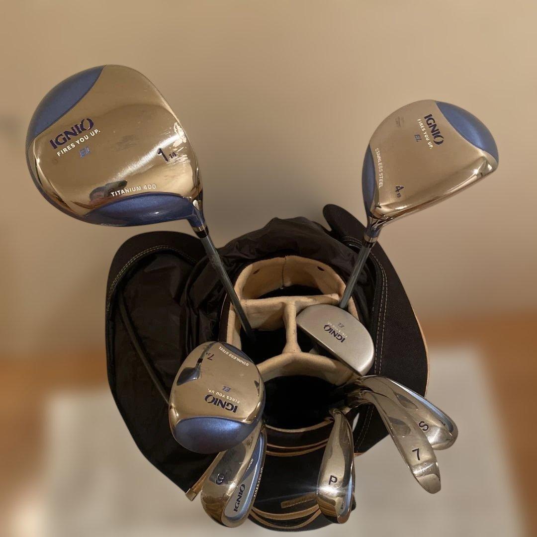 【中古美品】IGNIO ゴルフクラブセット 8本セット　ゴルフバッグ付き