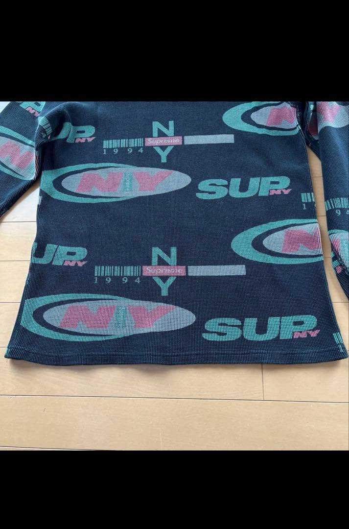 Supreme　ニューヨーク総柄ワッフルサーマル長袖Tシャツ カットソー