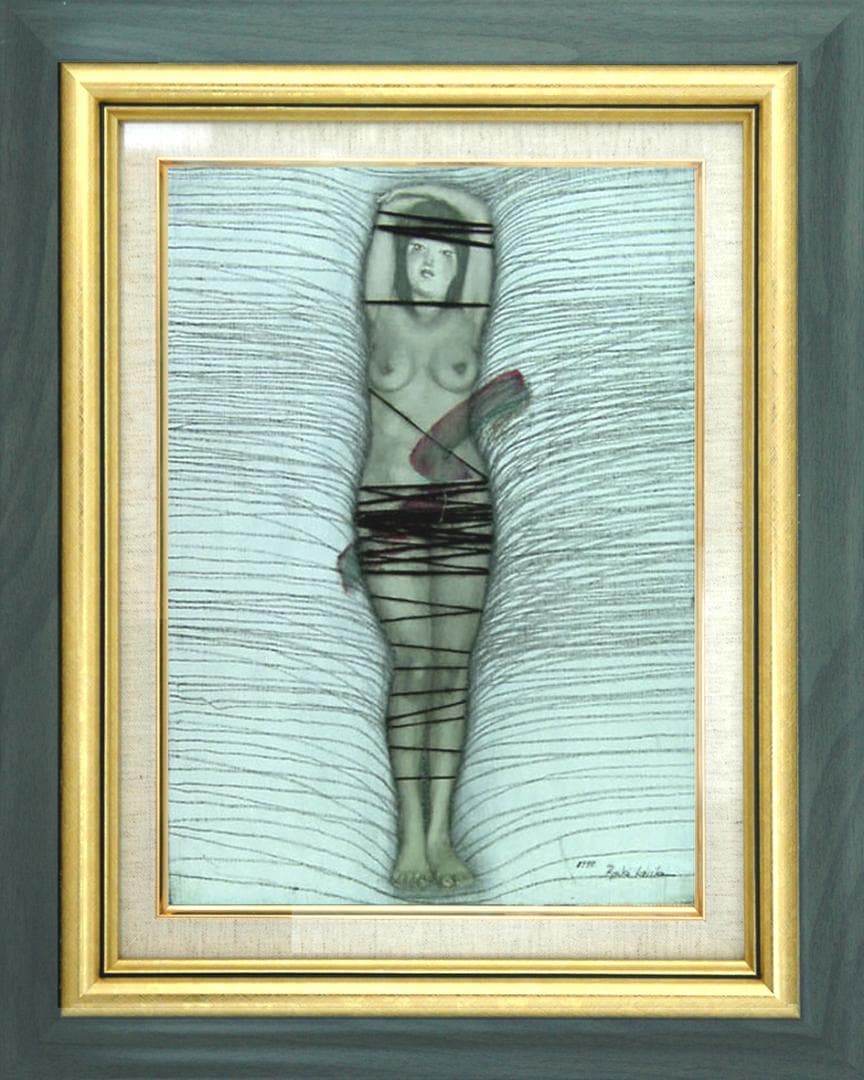 油絵 菅家令子 絵 絵画 インテリア 額付(黒) F6-202023 人物女性像