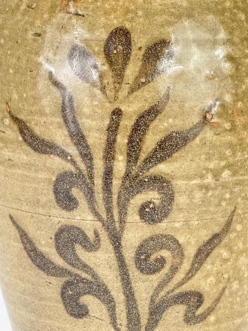 韓国美術　高麗～李朝時代　青磁　鉄絵唐草文　三獣頭壺　花瓶　時代物　古物