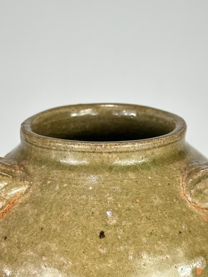 韓国美術　高麗～李朝時代　青磁　鉄絵唐草文　三獣頭壺　花瓶　時代物　古物