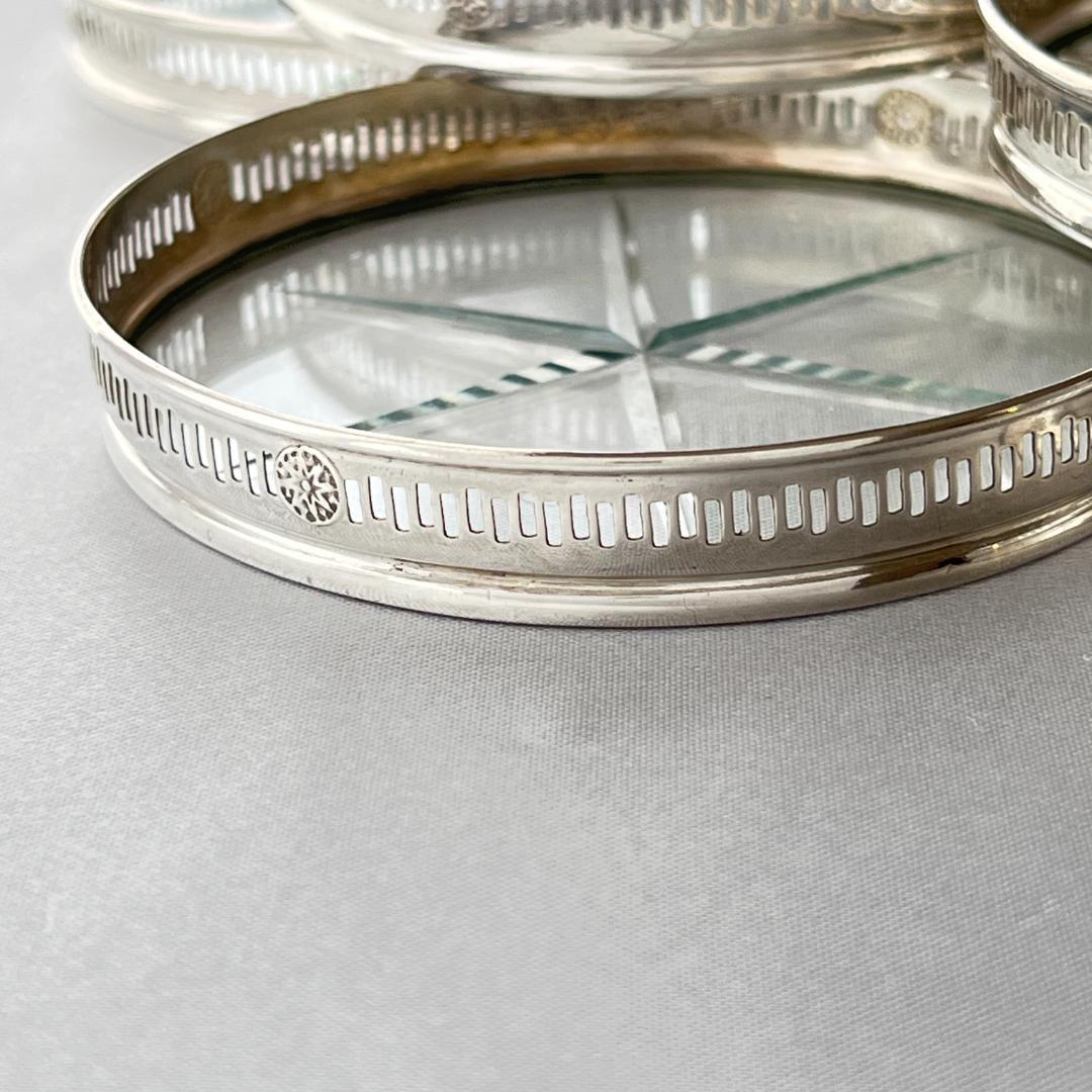 【Webster】 【純銀 / ガラス】紋章のコースター 6枚 スターリング