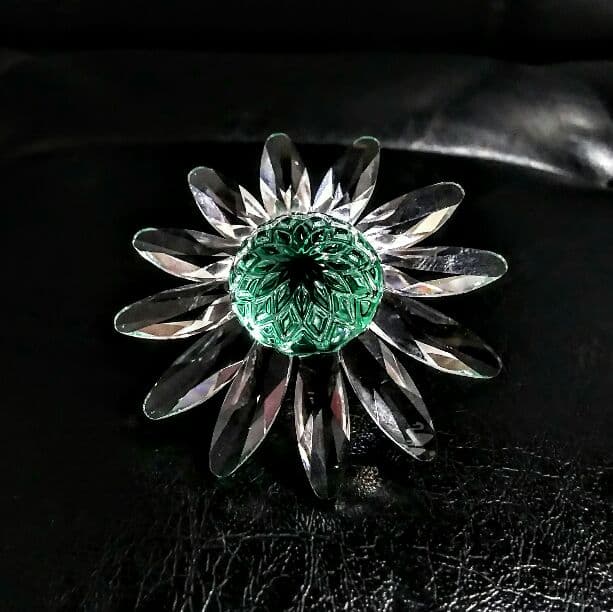 スワロフスキー フィギュリン 置物 グリーンマーガレット プチマーガレット袋入り