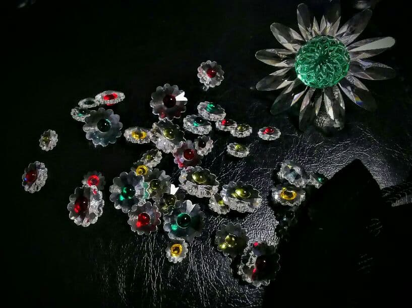 スワロフスキー フィギュリン 置物 グリーンマーガレット プチマーガレット袋入り