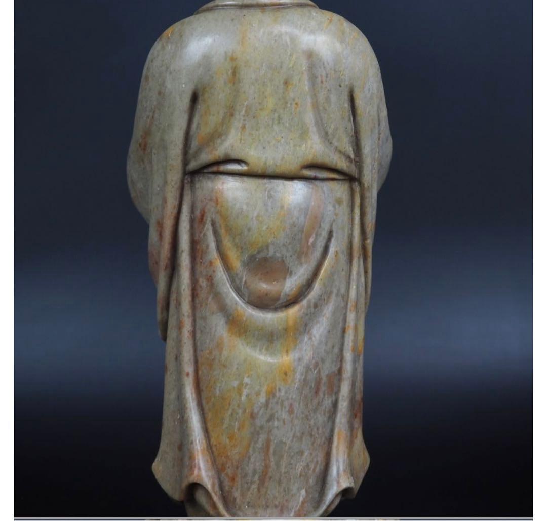 送料無料　寿山石細密彫刻　弘法大師像　高さ30ｃｍ