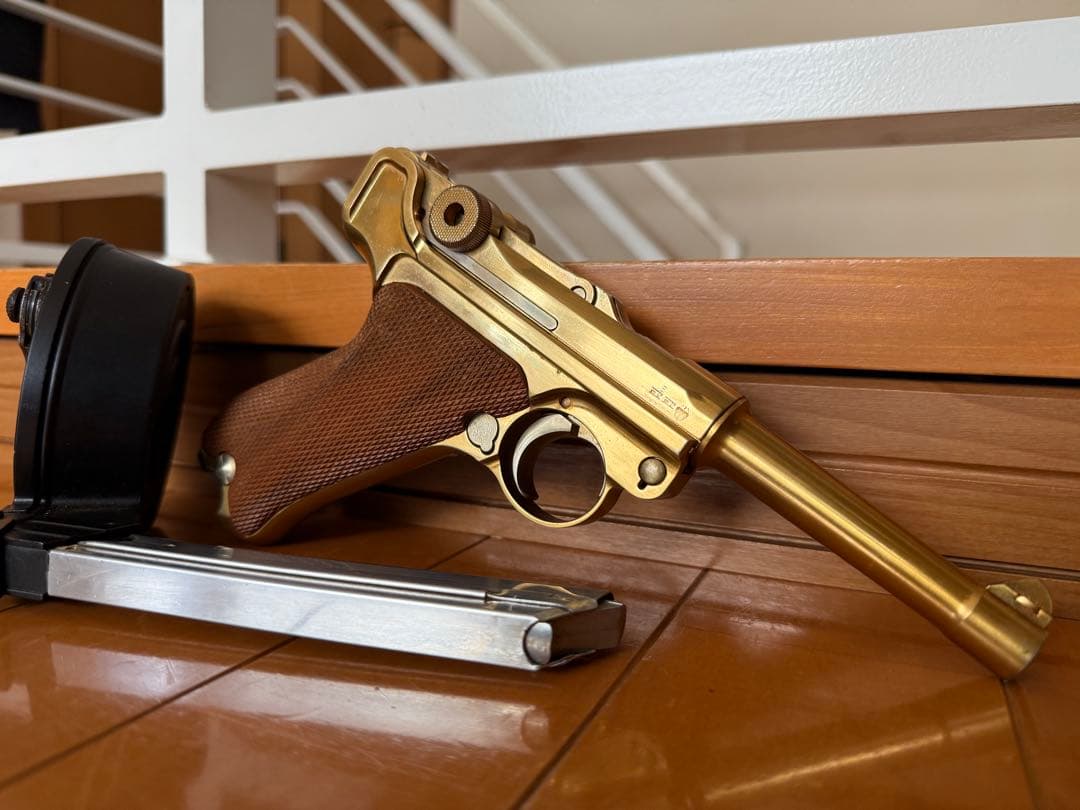 マルシン ゴールド ルガー P08 スネイルマガジン付き モデルガン タナカ