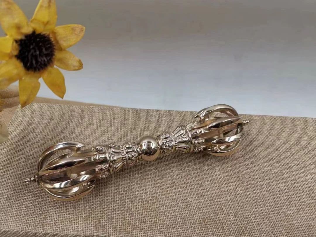 【修縁堂】密教法具 真言宗 法器 鬼面九鈷杵vajra21CM