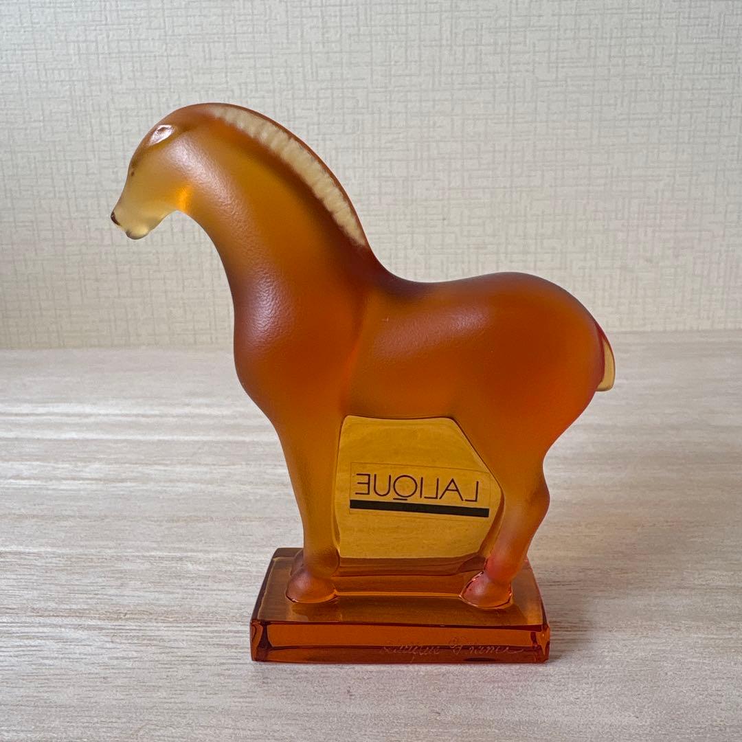 LALIQUE ガラス製馬の彫刻　ホース　オブジェ　置物　インテリア雑貨