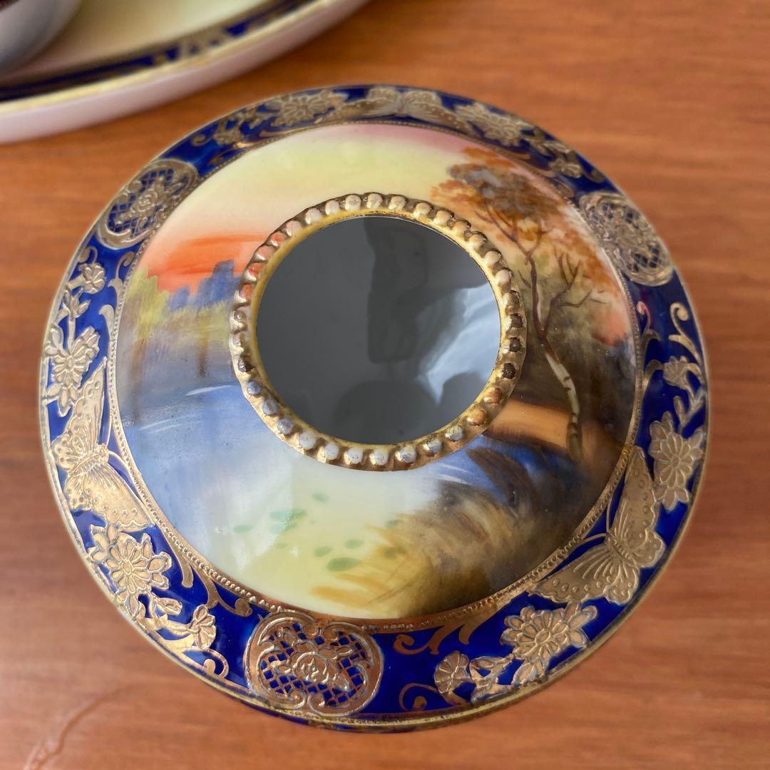 オールドノリタケ　湖水の白鳥　ドレッシングテーブルセット　英国里帰りスワンレイク