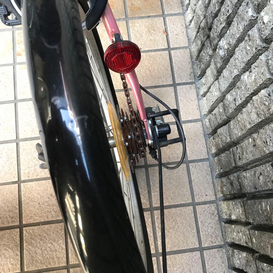 折りたたみ自転車 シマノ 6段変速 20インチ ピンク 女の子 大阪 美品