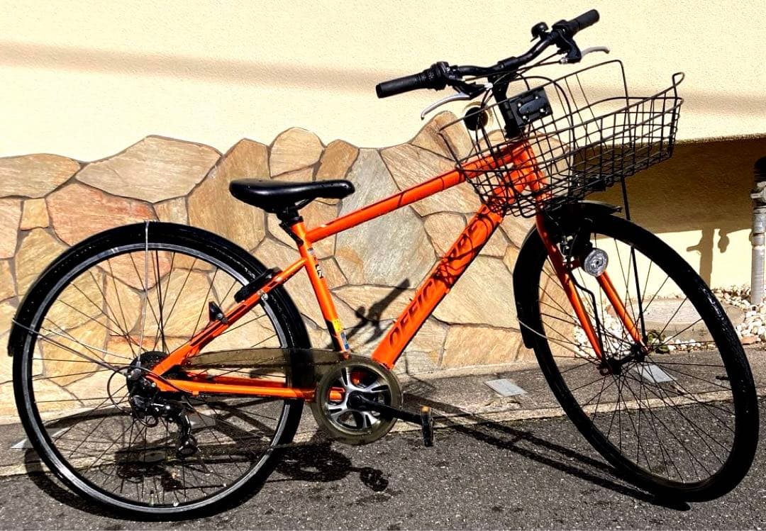 自転車　27インチ　オレンジ　変速あり