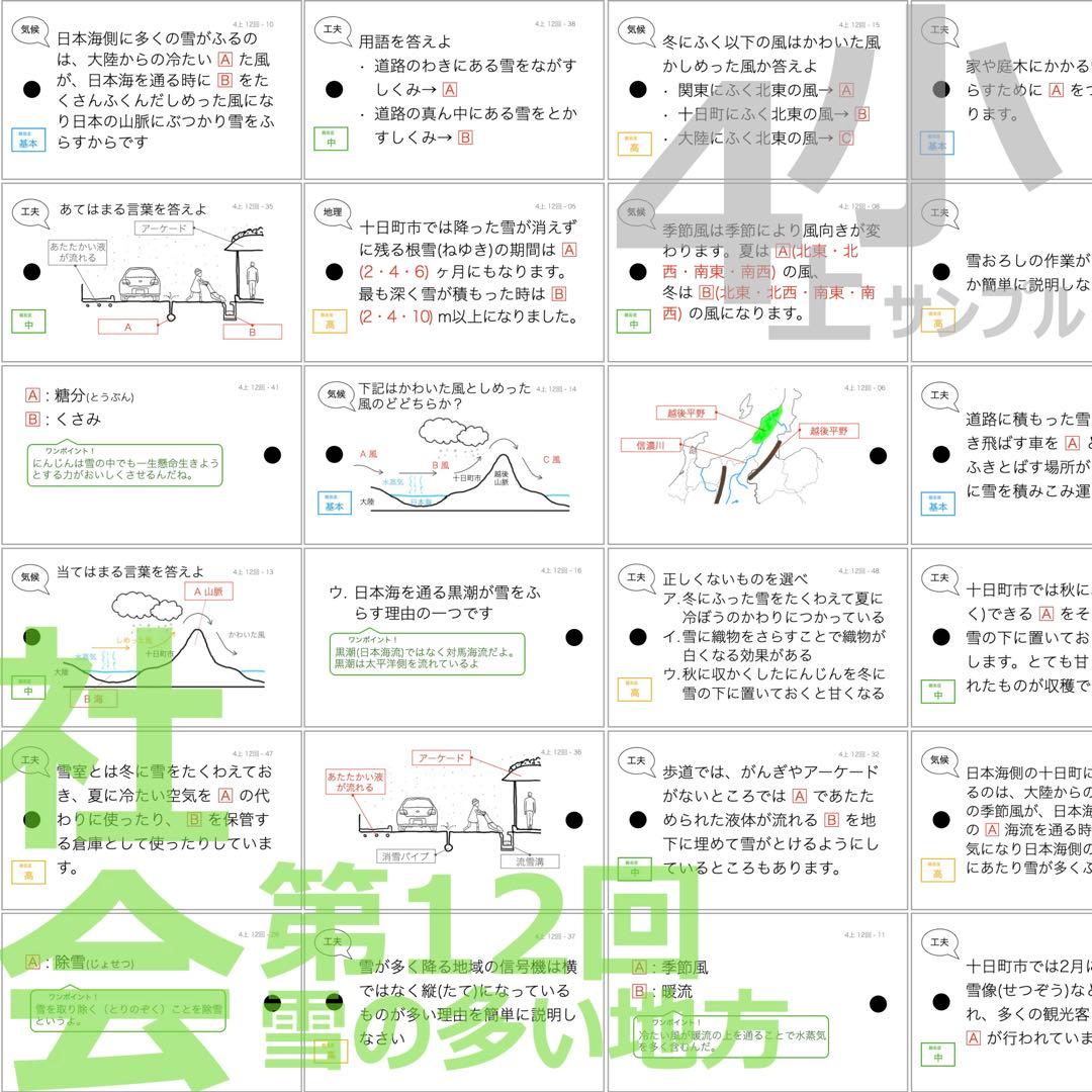中学受験【4年上ハーフセット 社会・理科11-19回】組分けテスト対策 予シリ