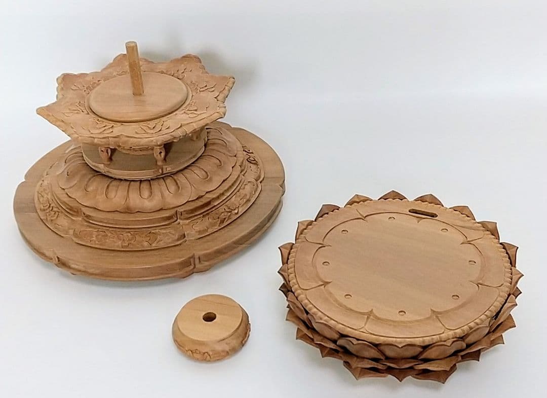 円台座のみ 坐像用#489 ◆白檀 木彫 仏像付属品