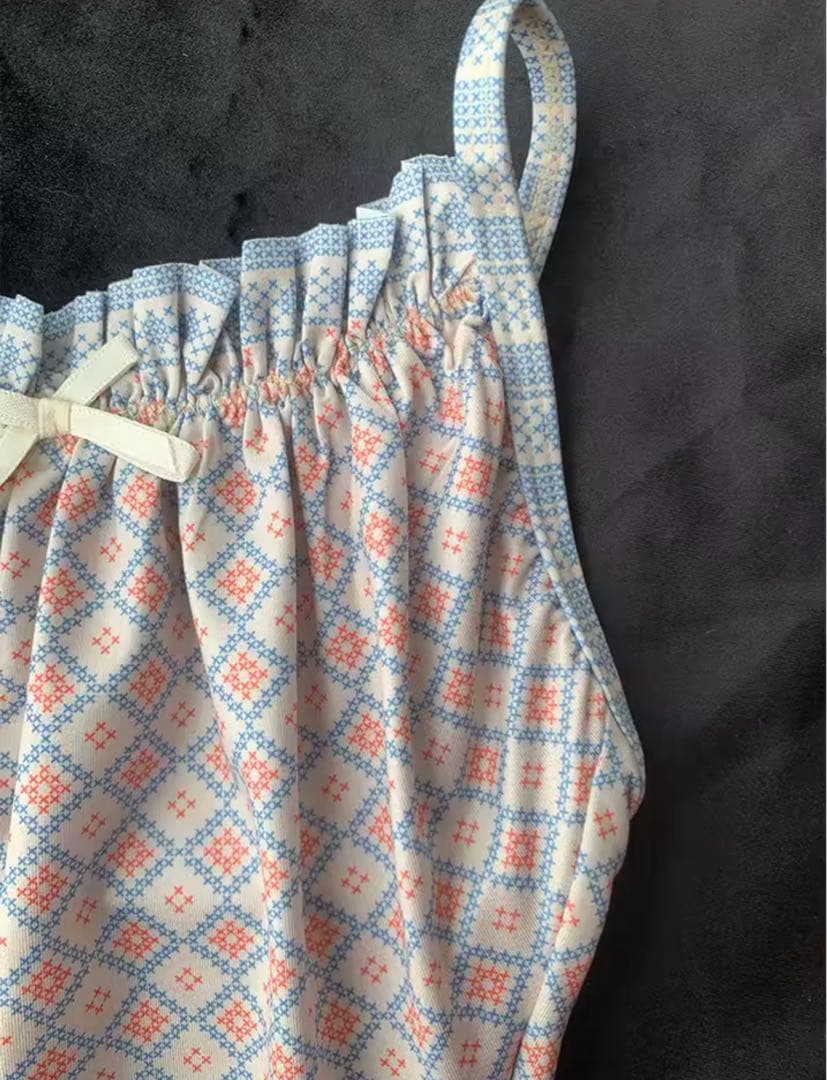 幾何学模様のフリル付き バレエ レオタード ダンス 大人 XL